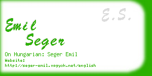 emil seger business card